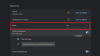 setting dark mode in chrome