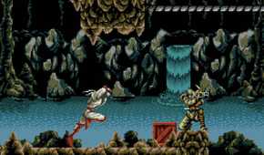 A ninja throwing a shuriken at a foe.