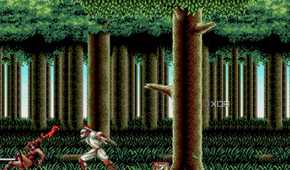 A player fighting off a surprise attack while a power up lies on the ground.