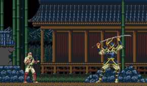 A player fighting a boss.