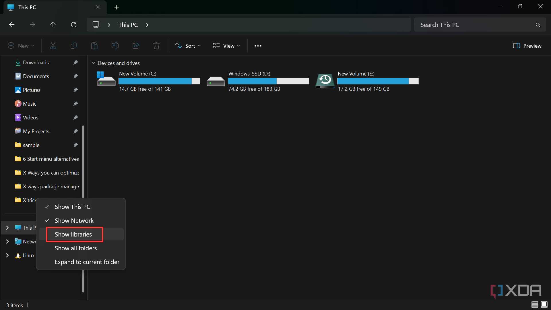Show Libraries