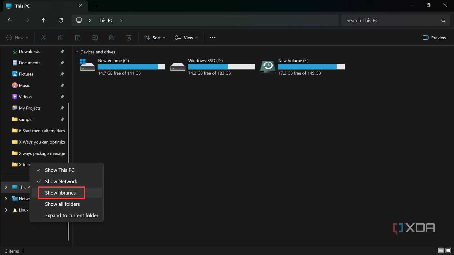 Show Libraries
