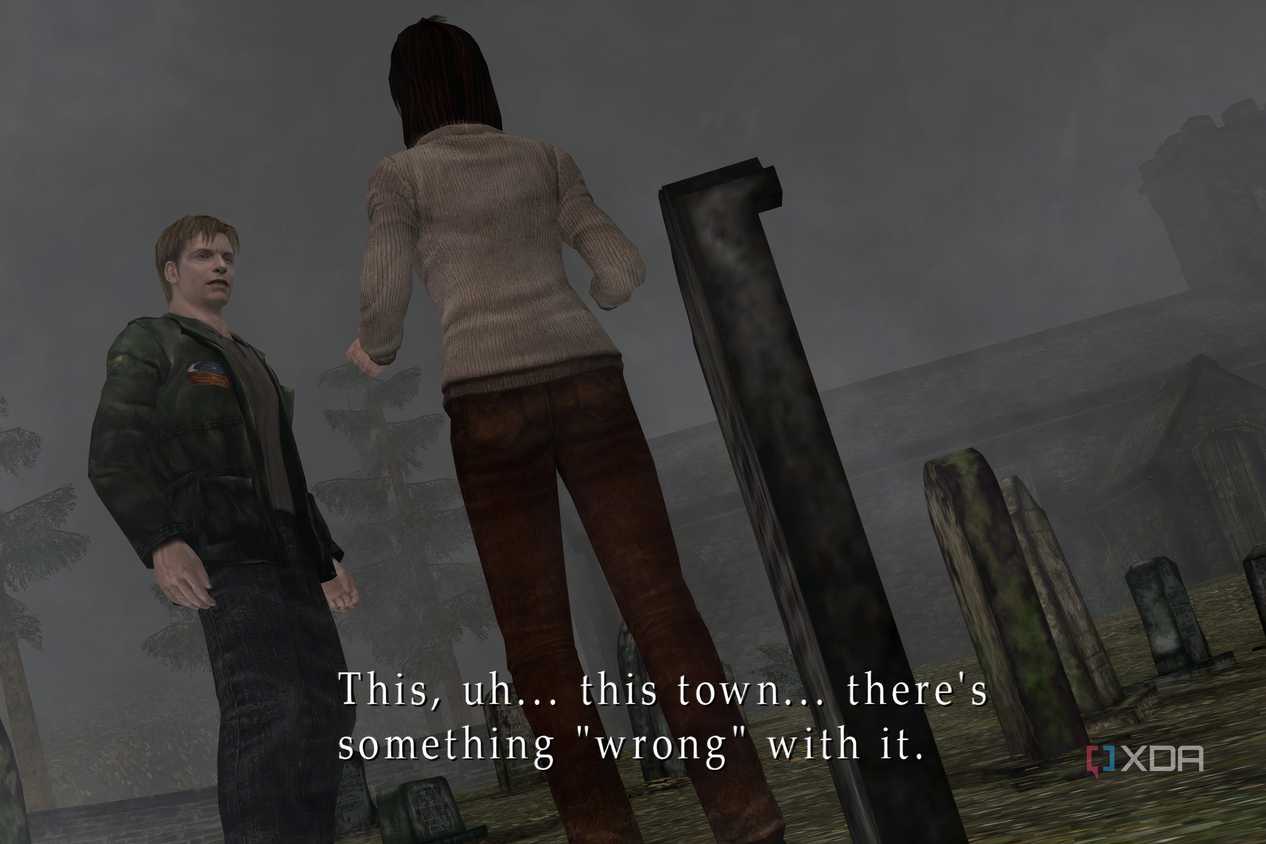 An in-game screenshot from the game Silent Hill 2, showing an in-game cutscene.