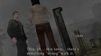 An in-game screenshot from the game Silent Hill 2, showing an in-game cutscene.