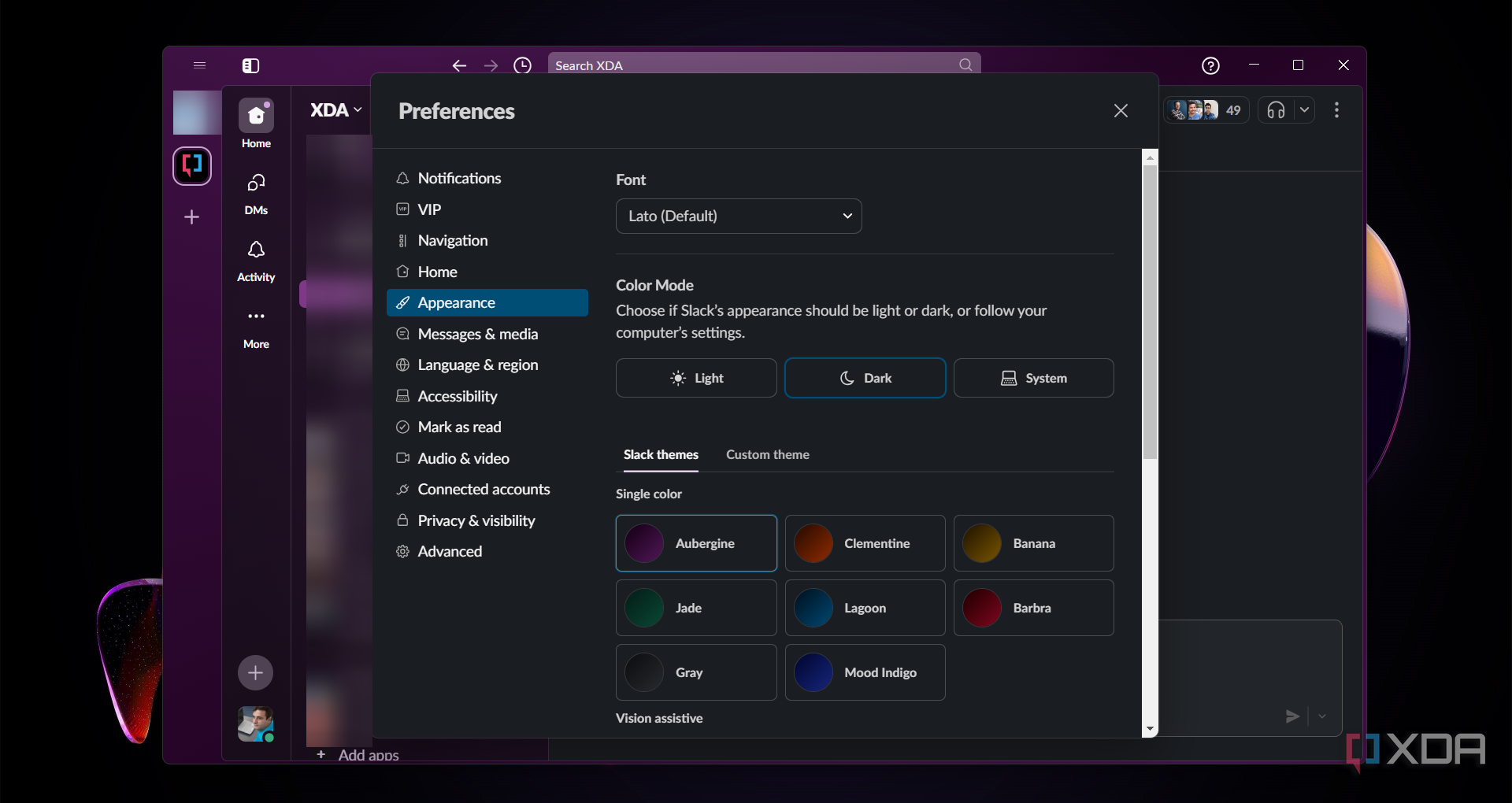 Slack-appearance-settings