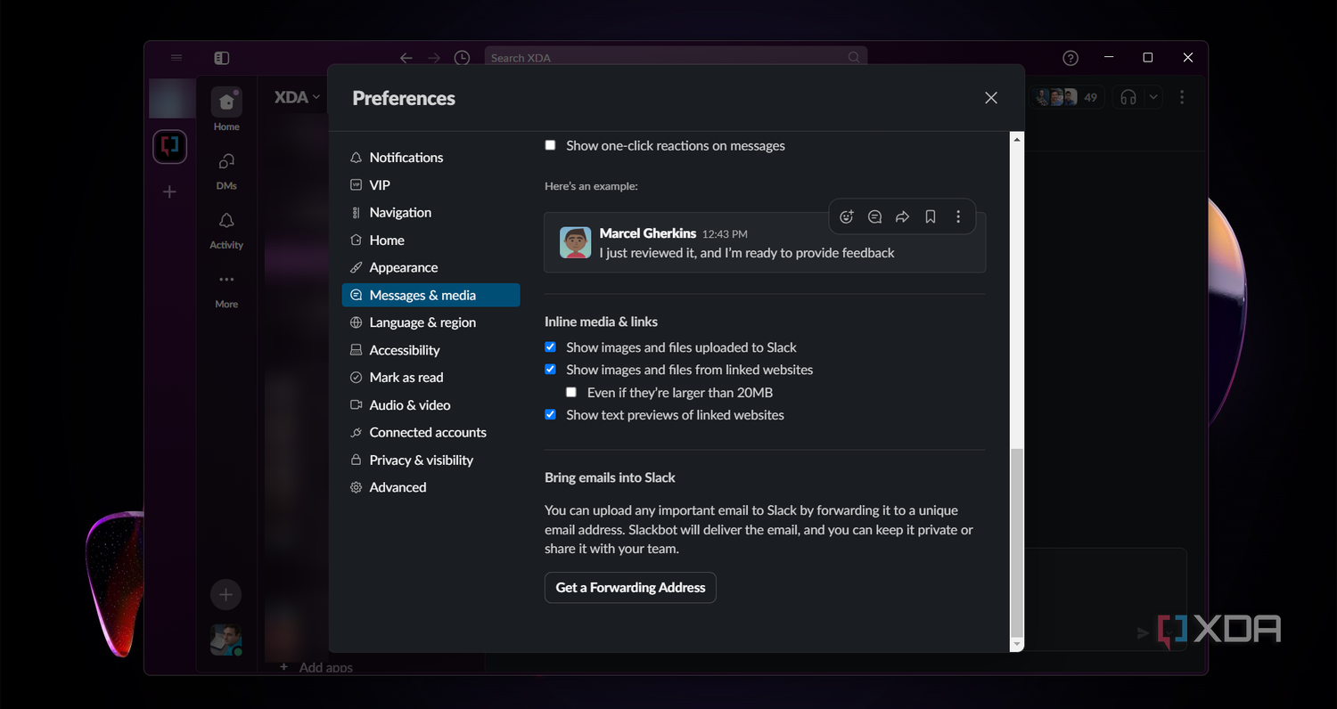 Slack-messages-and-media-settings