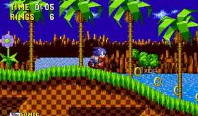 A screenshot of one of the first levels from Sonic the Hedgehog.