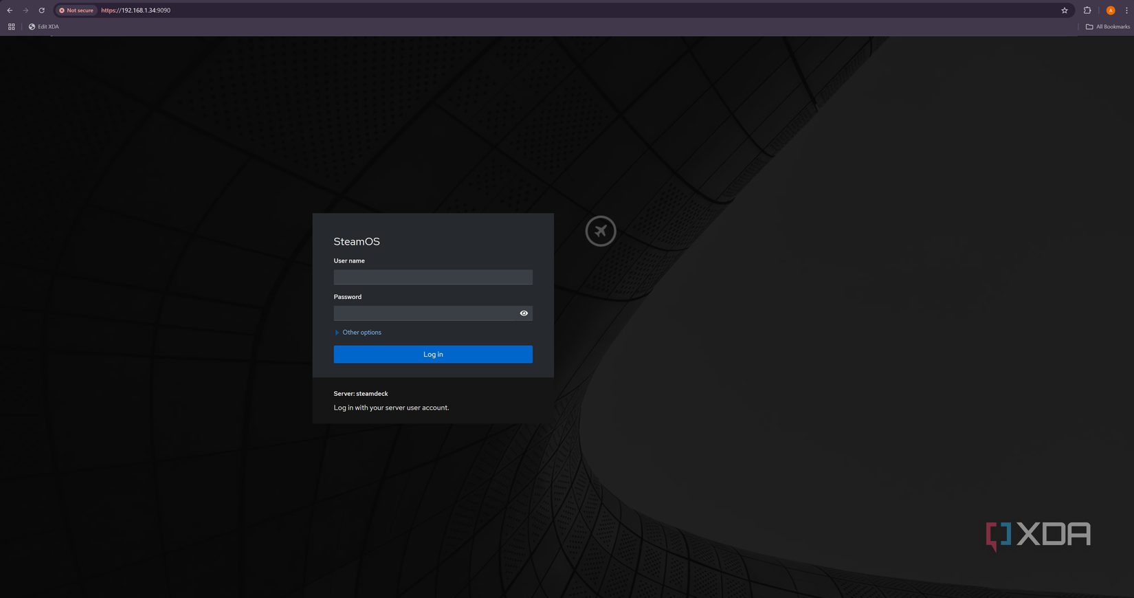 Steam Deck Cockpit login