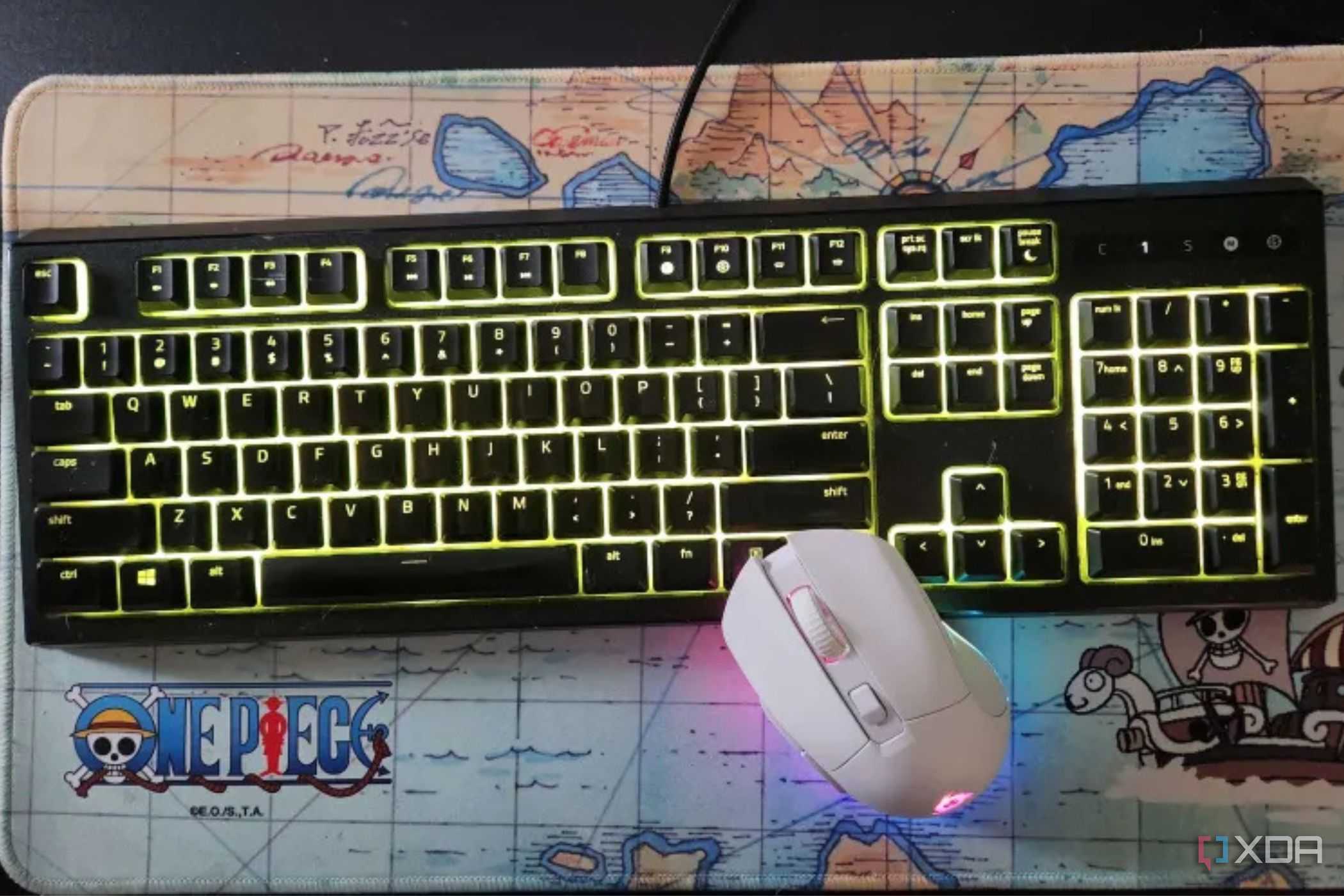 Mouse and Keyboard sitting on mousepad