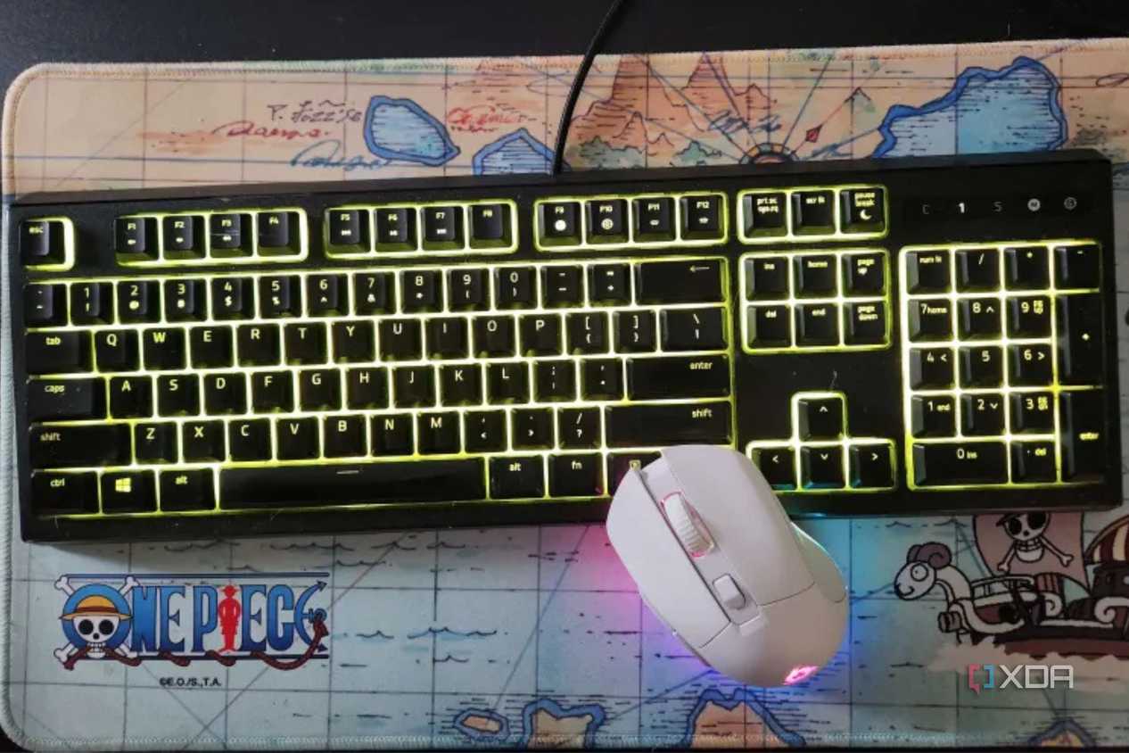 Mouse and Keyboard sitting on mousepad