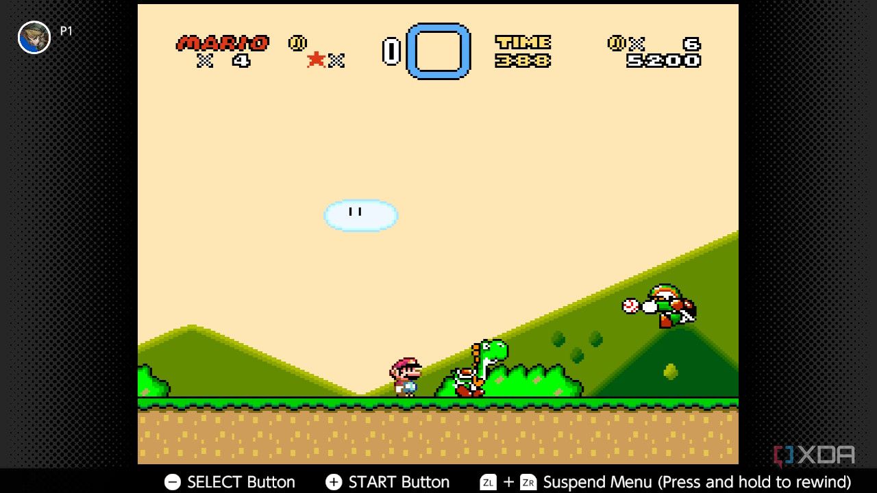 Yoshi running away in Super Mario World