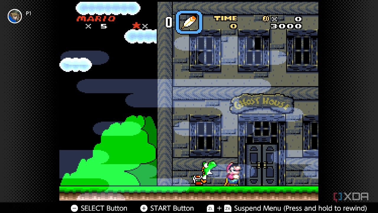 Mario leaving Yoshi to go in Haunted House Super Mario World