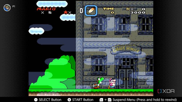 Mario leaving Yoshi to go in Haunted House Super Mario World