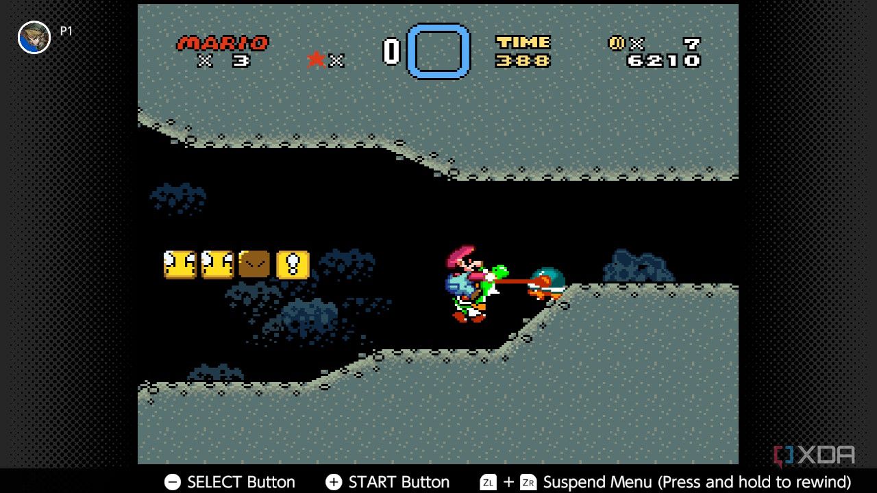 Yoshi eating enemy in Super Mario World