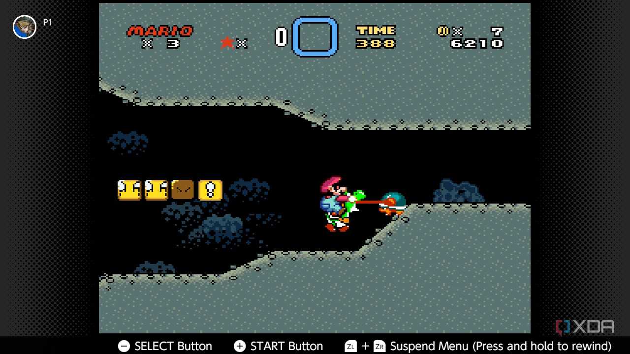 Yoshi eating enemy in Super Mario World