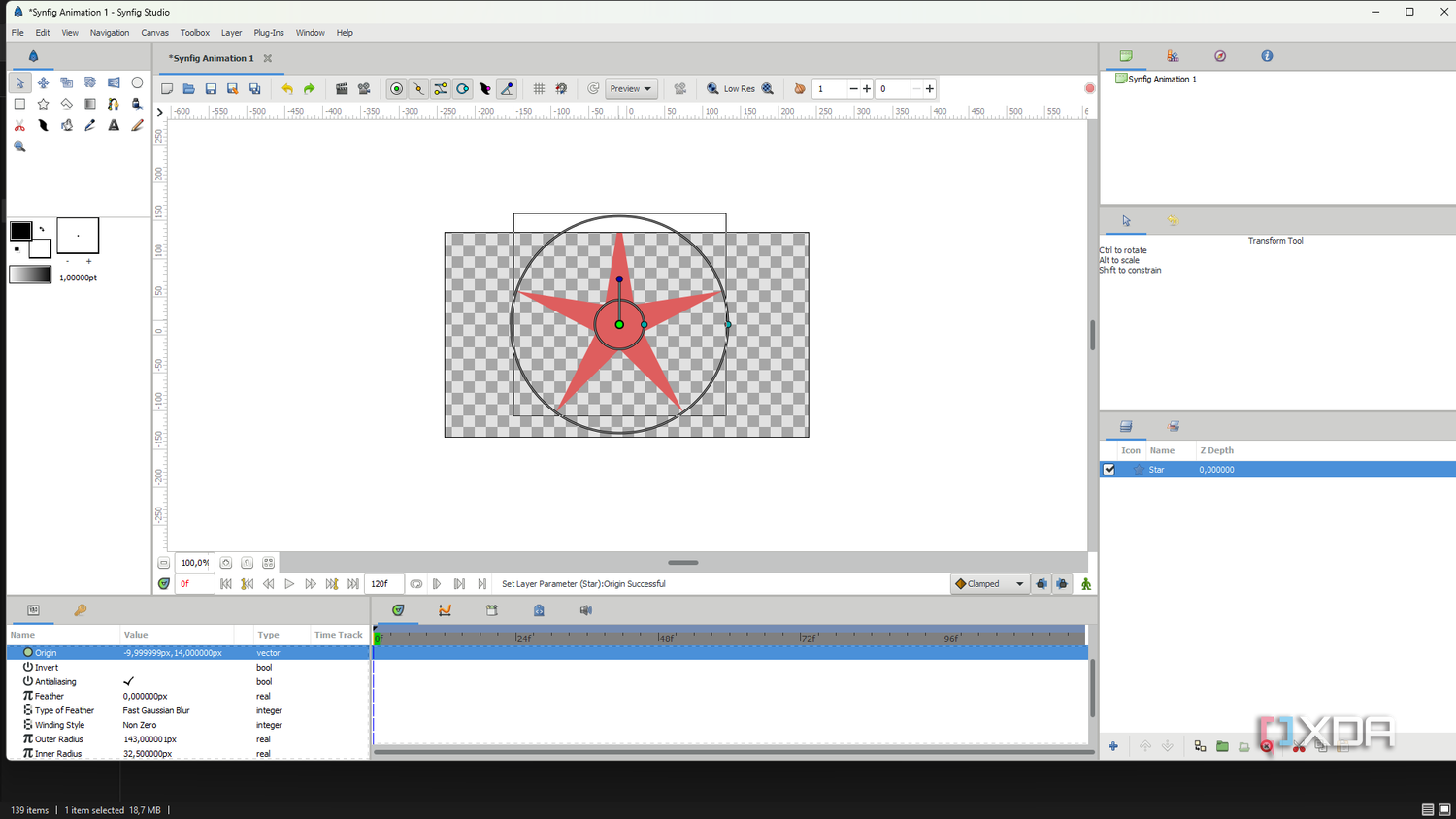 Synfig studio adjusting star shape