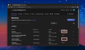 The Tailscale Dashboard showing connected next to the server and client machines