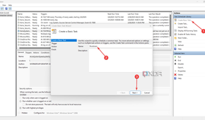 Instructions on starting a basic task in Task Scheduler