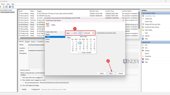 Setting a date and a time for your task in Task Scheduler
