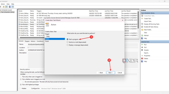 Set the task to start a program when it's triggered
