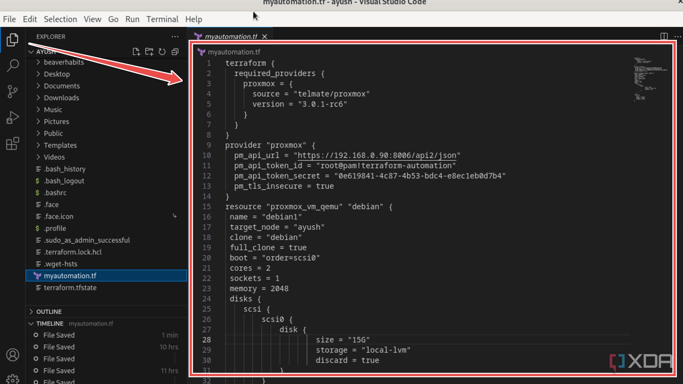 Creating the Terraform VS Code file