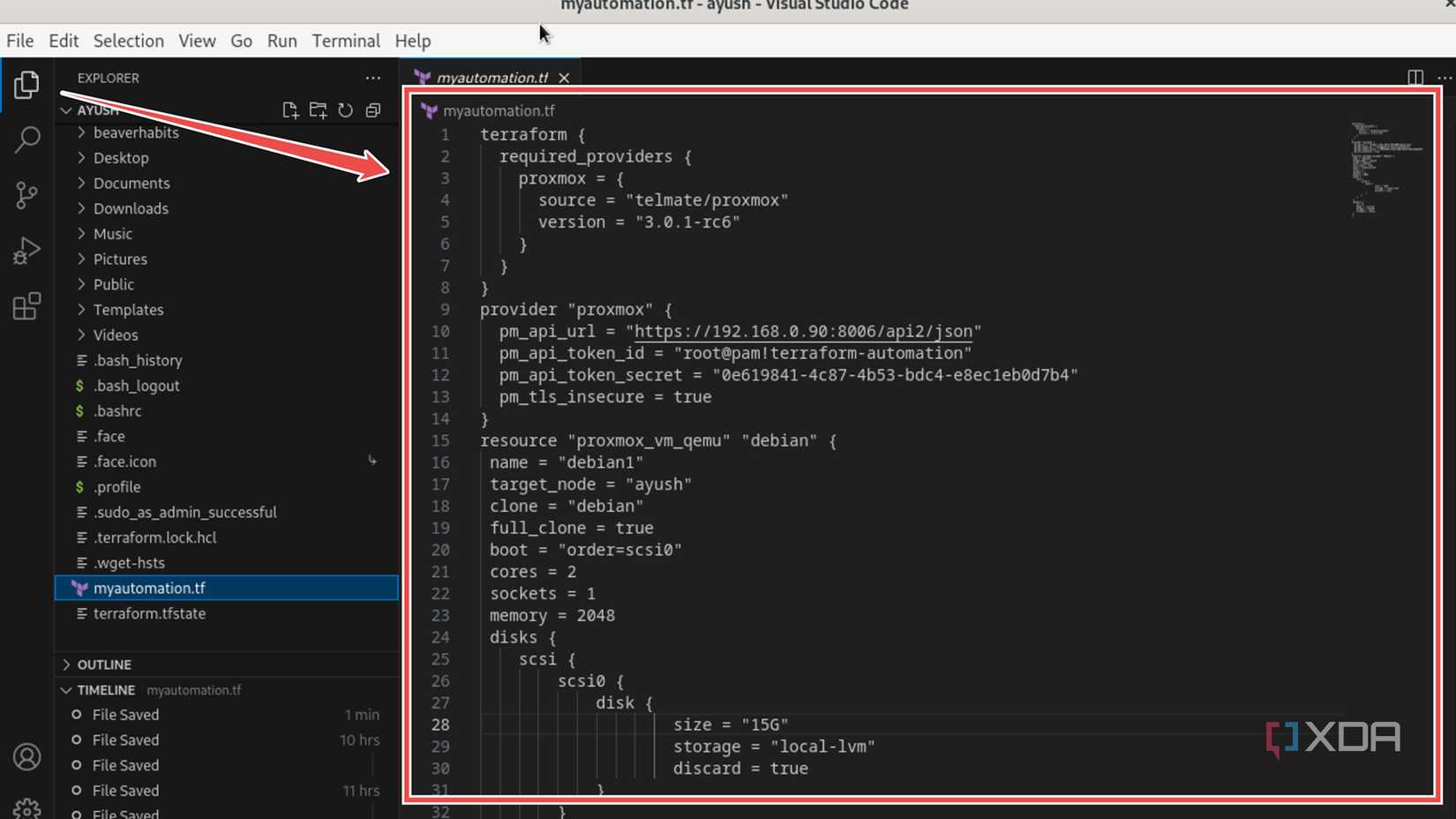 Creating the Terraform VS Code file
