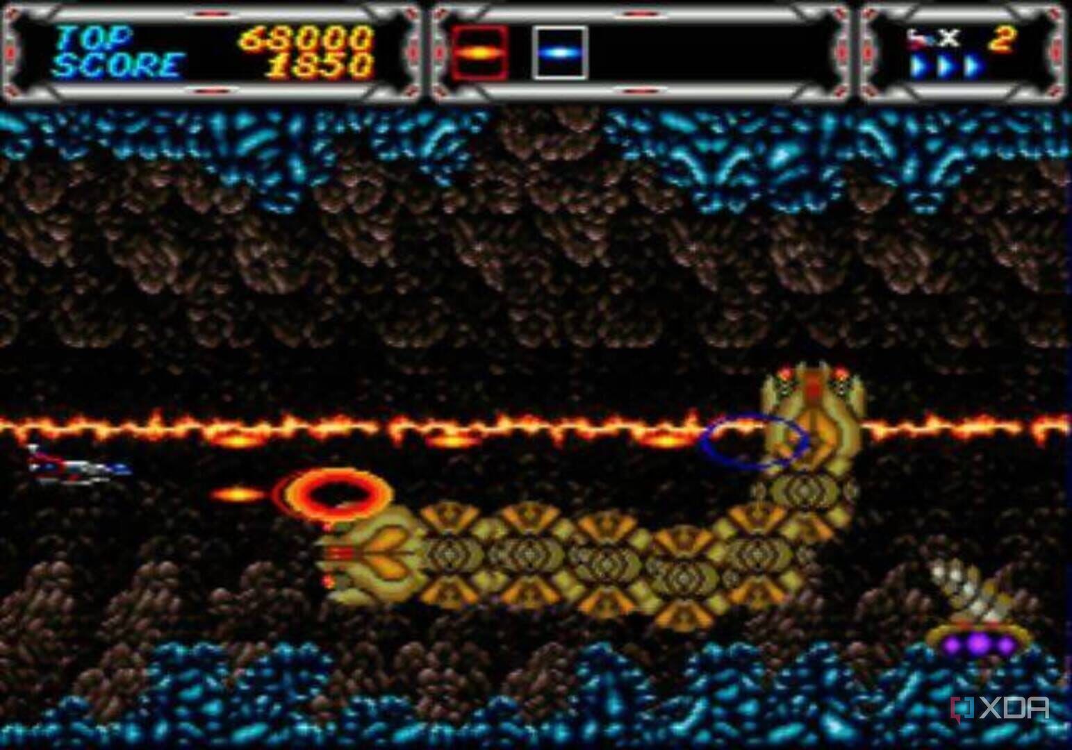 A screenshot showing Thunder Force III gameplay.
