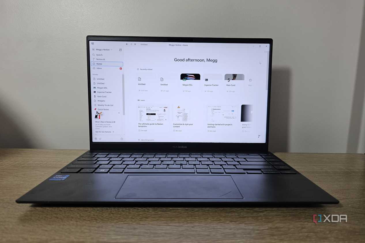 the notion desktop app open on a laptop
