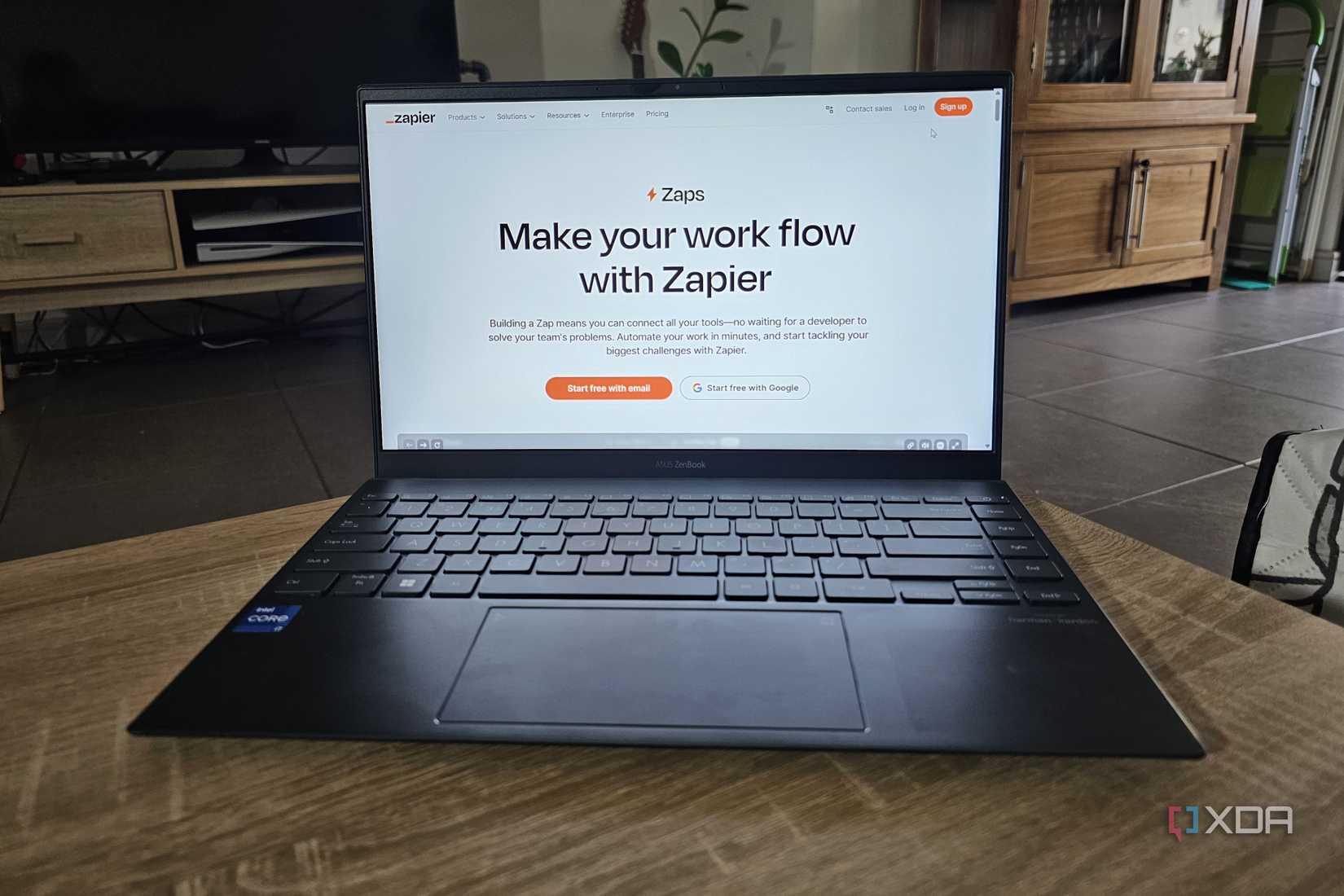 the zapier website on a laptop