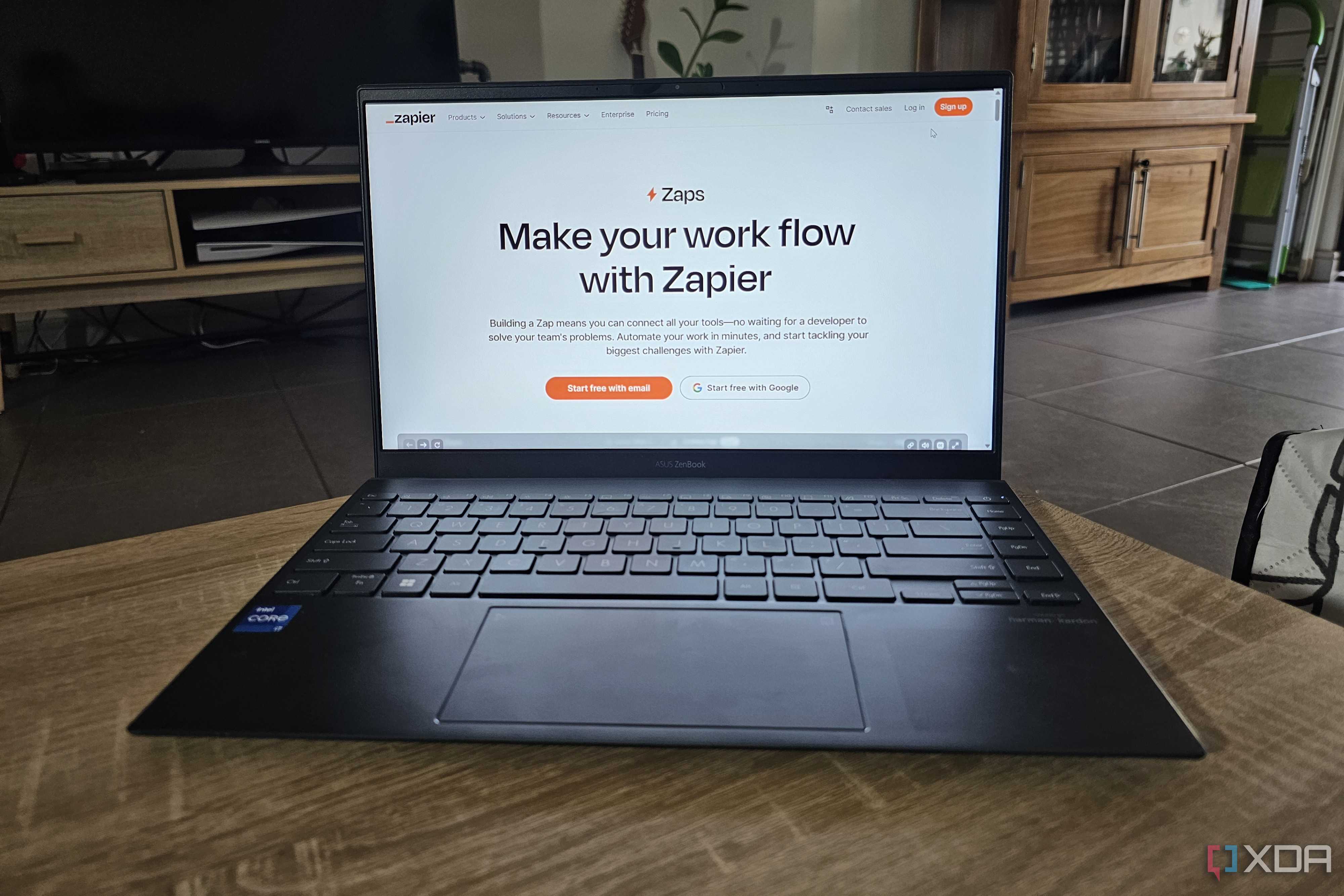 the zapier website on a laptop