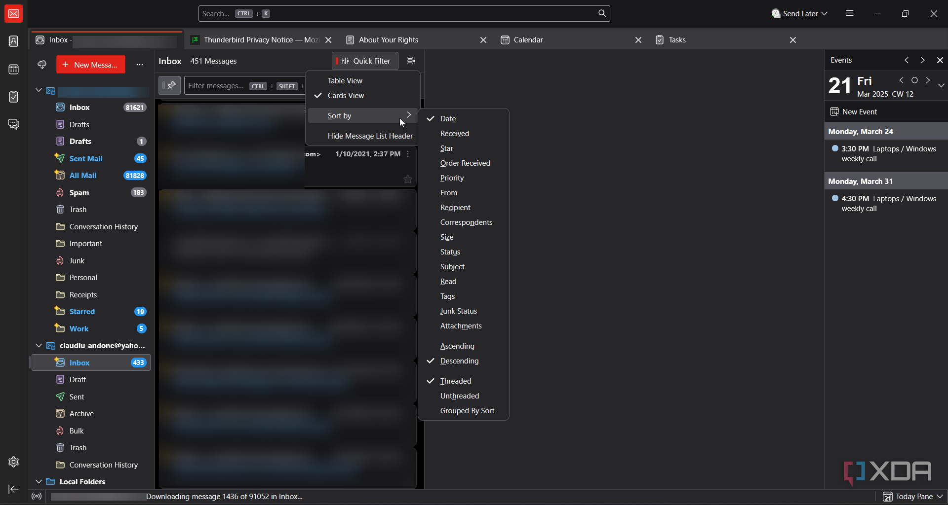 Thunderbird-email-sorting