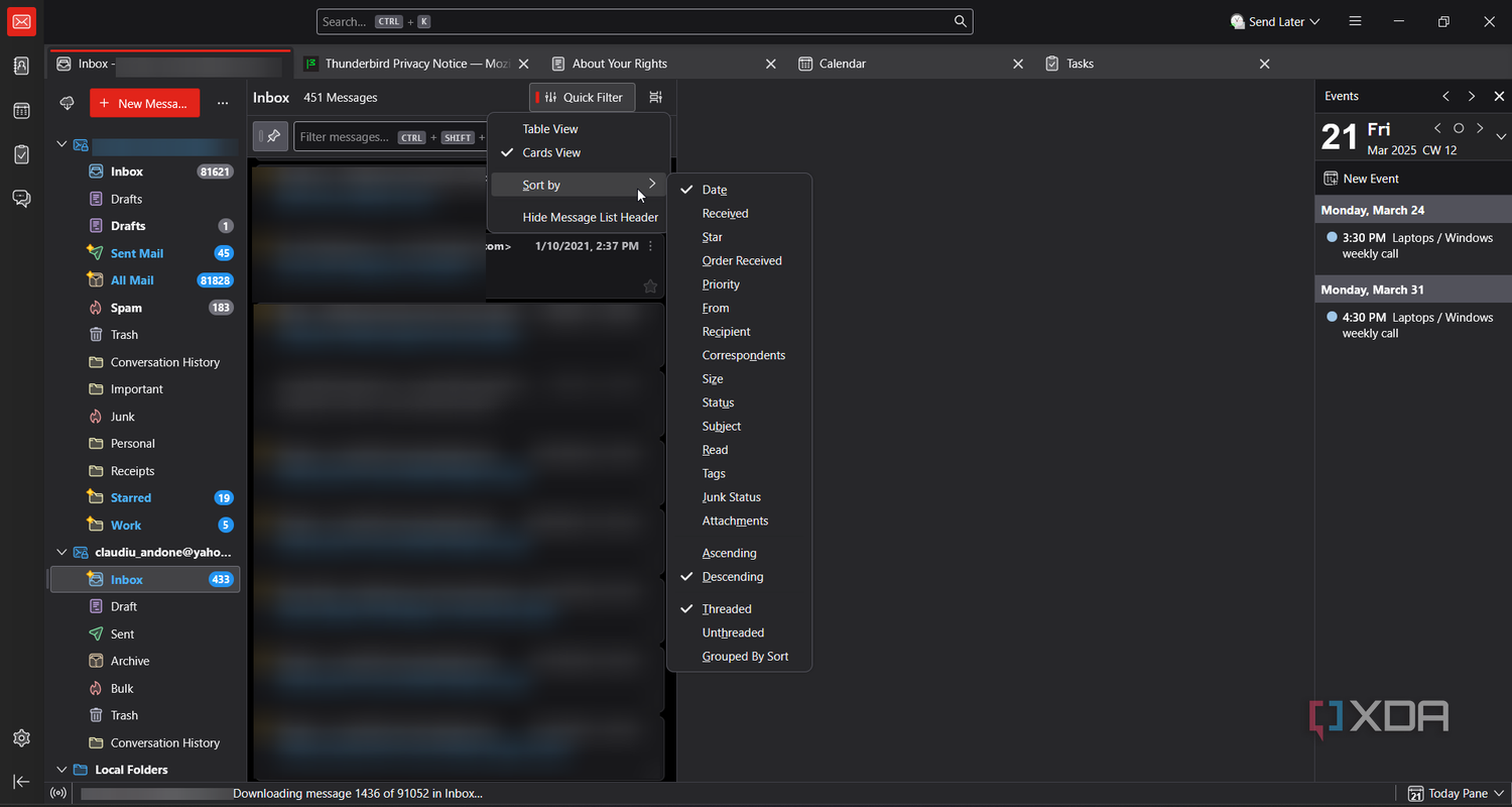 Thunderbird-email-sorting