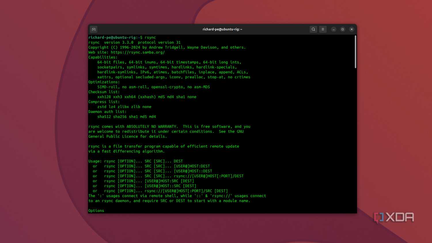 Ubuntu 24.10 Rsync