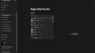 using the embed command in notion