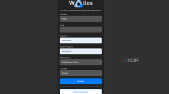 wallos registration page