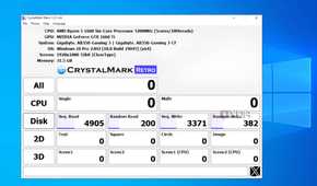 Crystal Disk Mark score for a WD Green SATA SSD ith a 256GB storage capacity