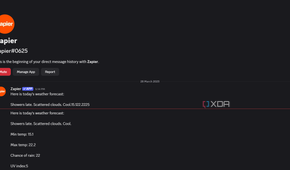 weather forecast message from zapier bot on discord