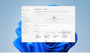 Screenshot of the font management page in Windows 11 Settings