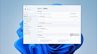 Screenshot of the display page in the Windows 11 Settings app