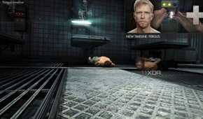 A screenshot from the game Wolfenstein: The New Order, showing the player choosing to save Fergus over Wyatt.