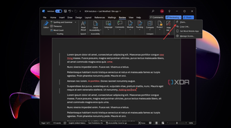 Clicking the Share button in Microsoft Word