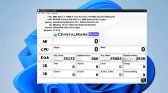 Crystal Disk Mark score for an XPG AData S70 Blade SSD with a 2TB storage capacity