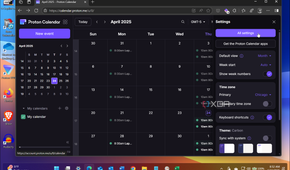 Shows All Settings in Proton Calendar