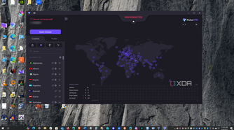 Shows Proton VPN not connected yet
