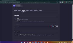 Shows Proton Pass security settings