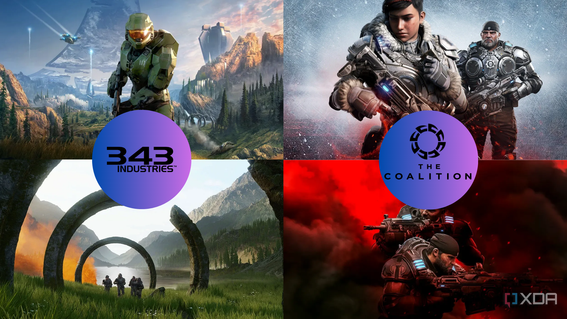 343 industries (Halo) Next to The Coalition (Gears of War)