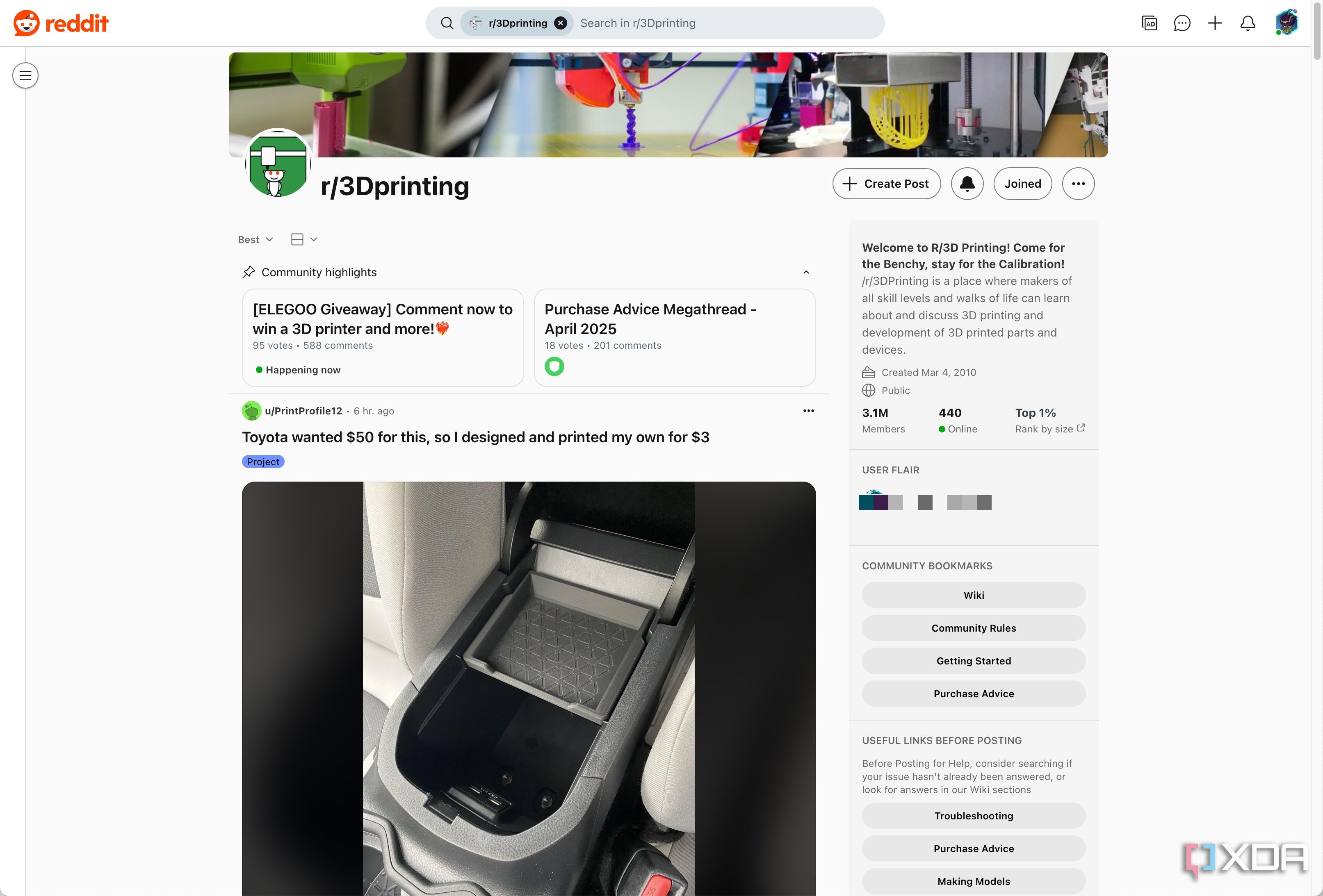 3Dprinting subreddit