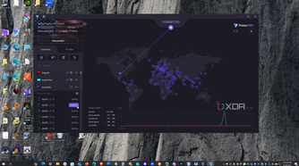 Shows Proton VPN select a different country option