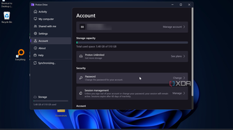 Screenshot of Proton Drive app account settings