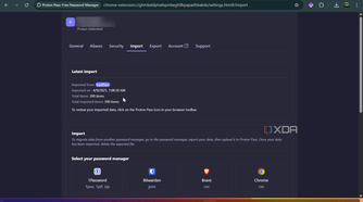 Shows password import from LastPass to Proton Pass successful